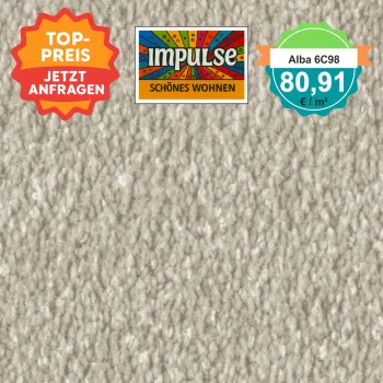 Vorwerk Alba 6C98 beige – Draufsicht Velours Teppichboden 4 m breit, 80,91 €/m²